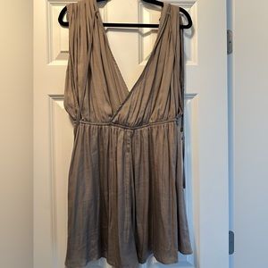 Vici Taupe Satin Romper